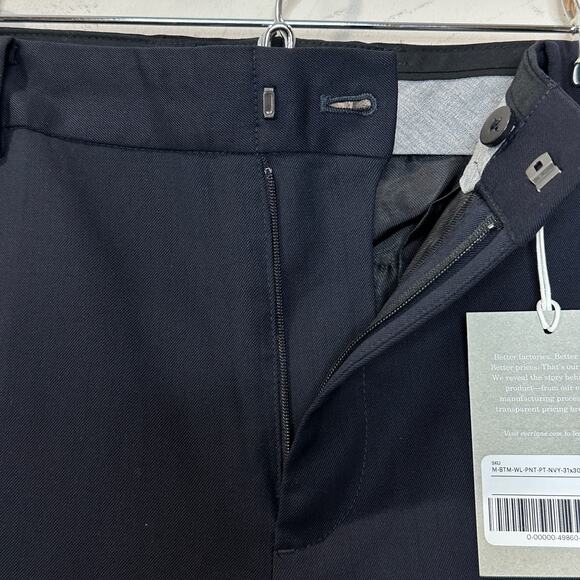 New Everlane The Italian Wool Pants Navy Blue Men's 31X30 NWT Pockets - Picture 5 of 10